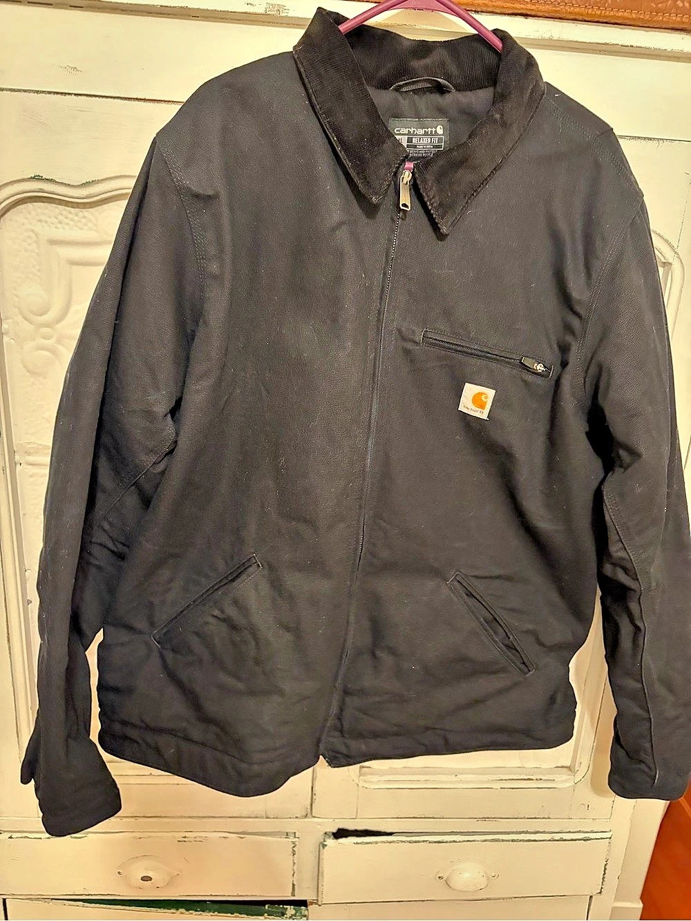Carhartt Detroit Relaxed Fit Duck Blanket-Lined Detroit Jacket Black XL Tall